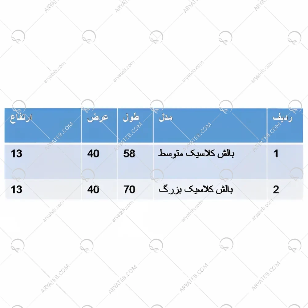 بالش کلاسیک رایا فوم