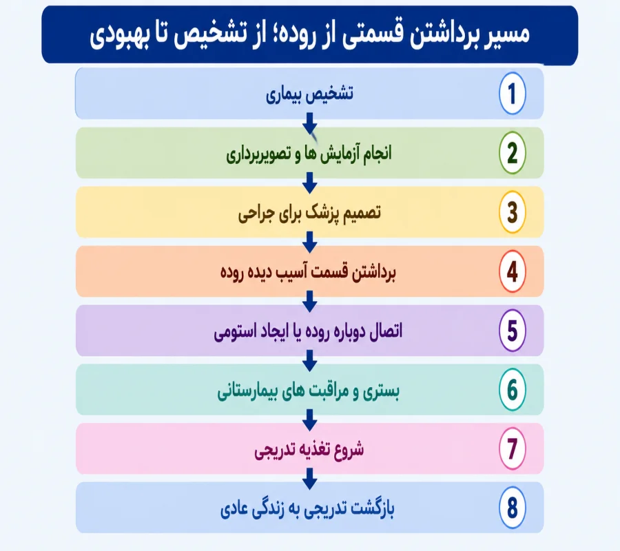 مسیر برداشتن قسمتی از روده