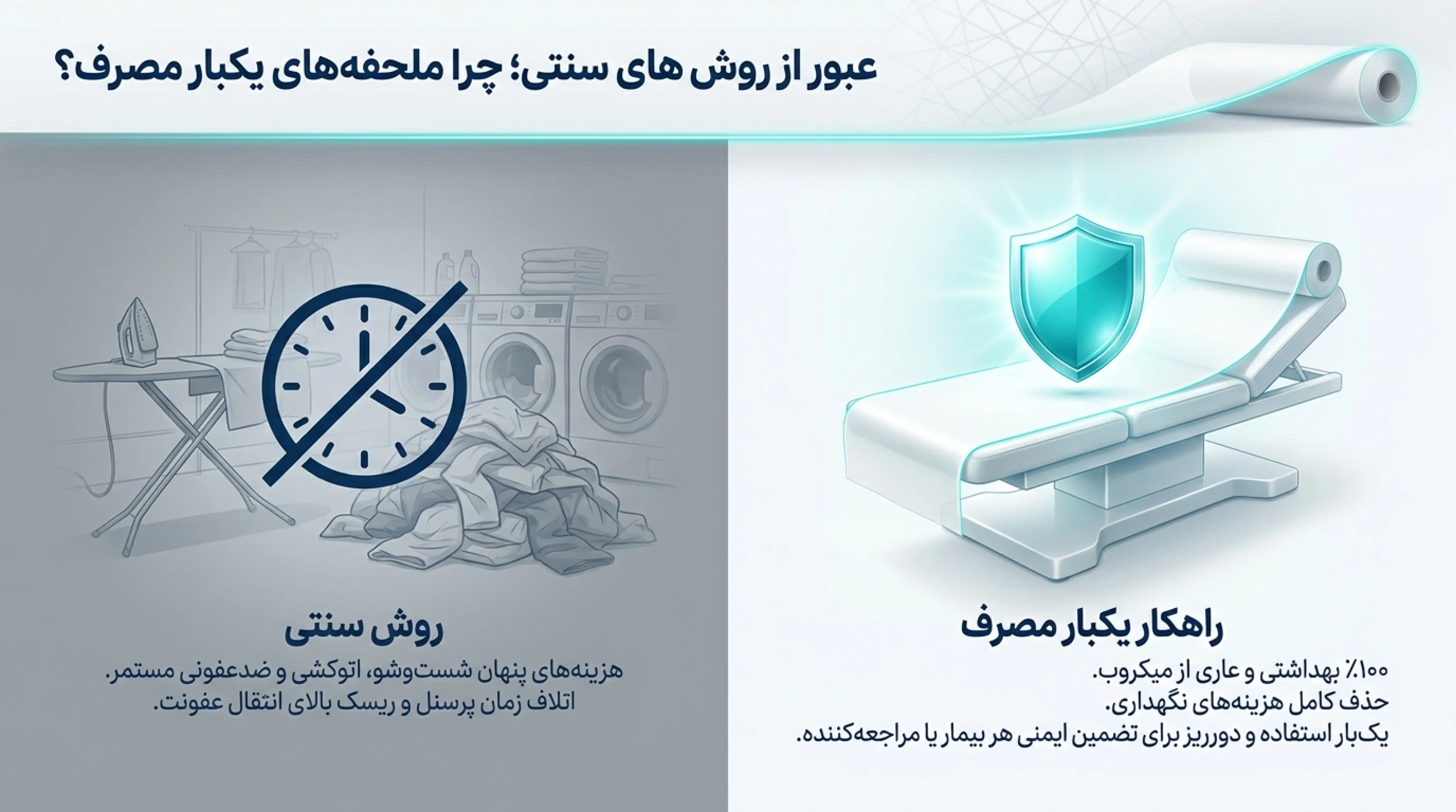 تولید رول ملحفه یکبار مصرف چیست و چرا اهمیت دارد؟