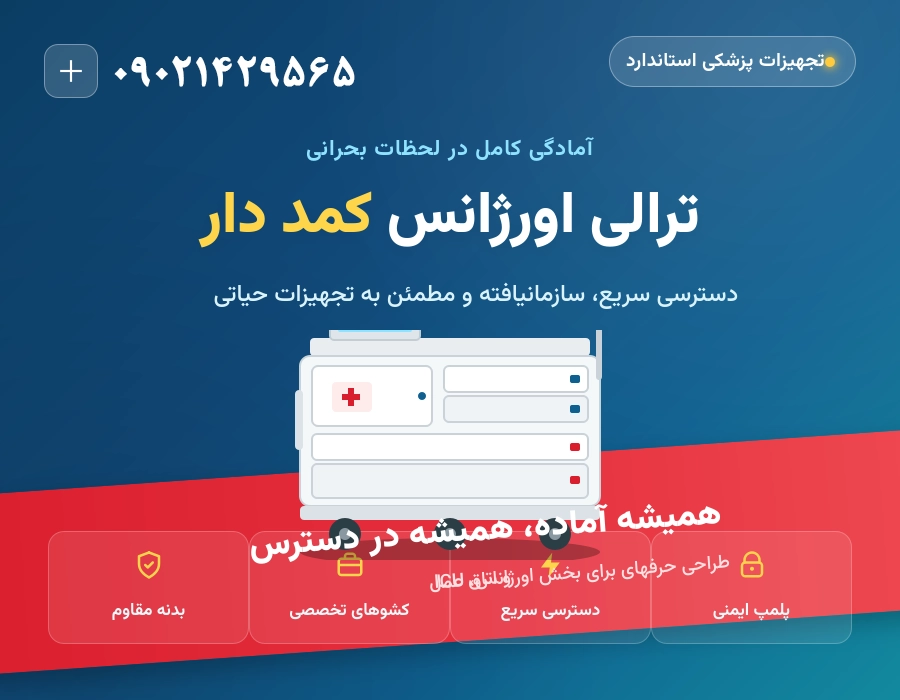 ترالی اورژانس کمد دار