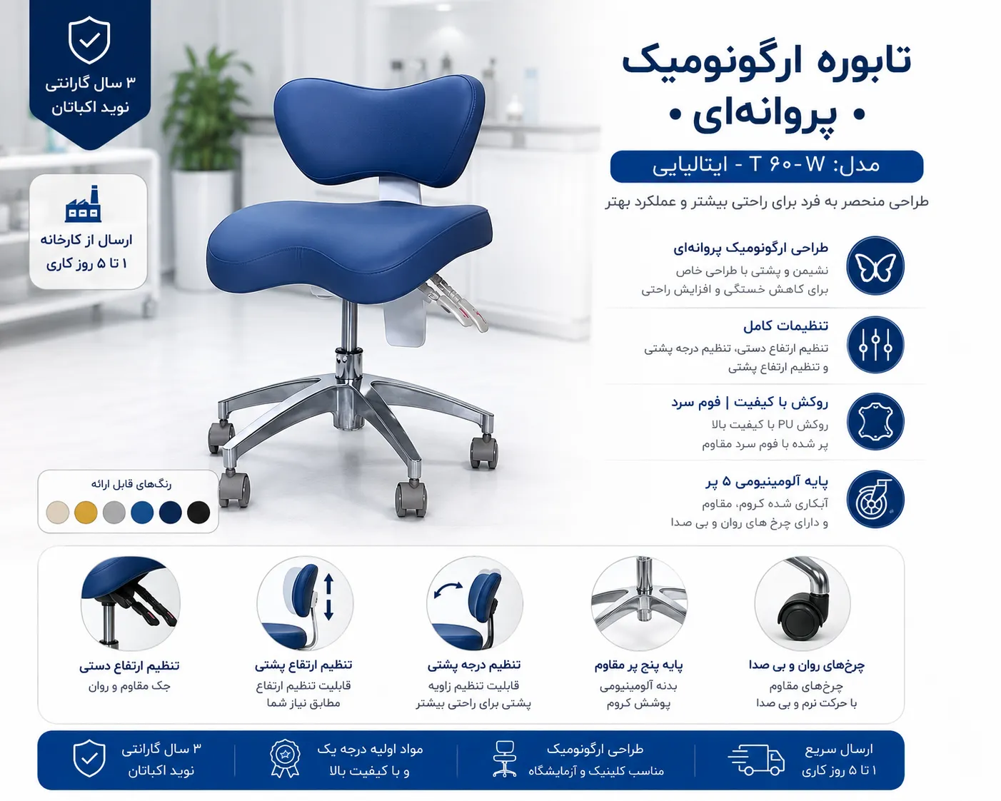 تابوره ارگونومیک دندانپزشکی