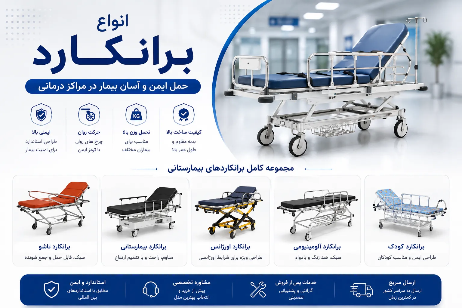 قیمت برانکارد بیمارستانی