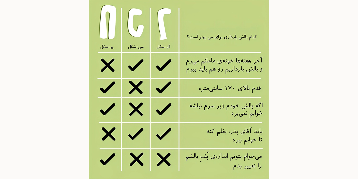 کدام مدل بالش بارداری بهتره