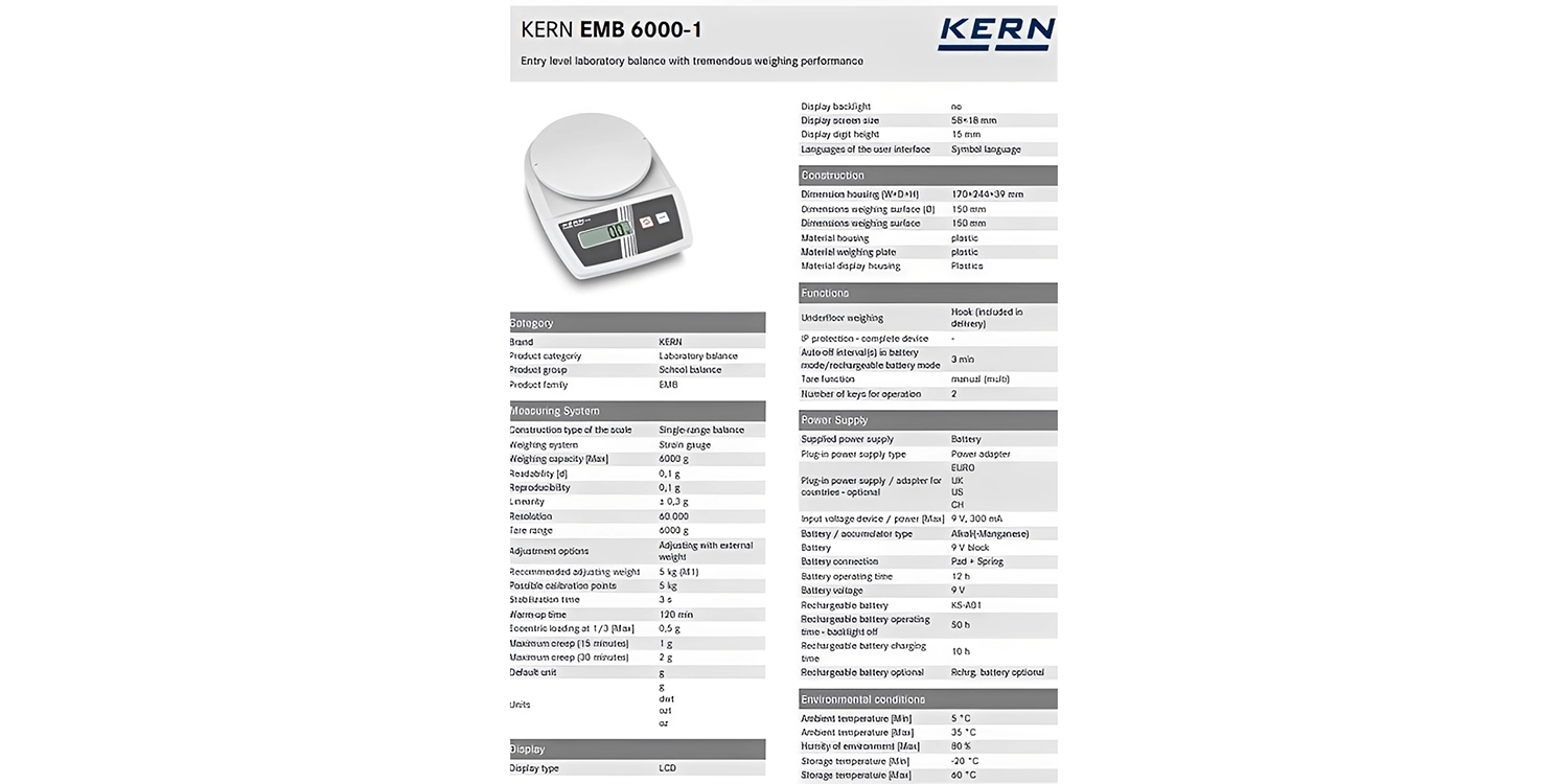 ترازوی کرن مدل EMB 6000-1